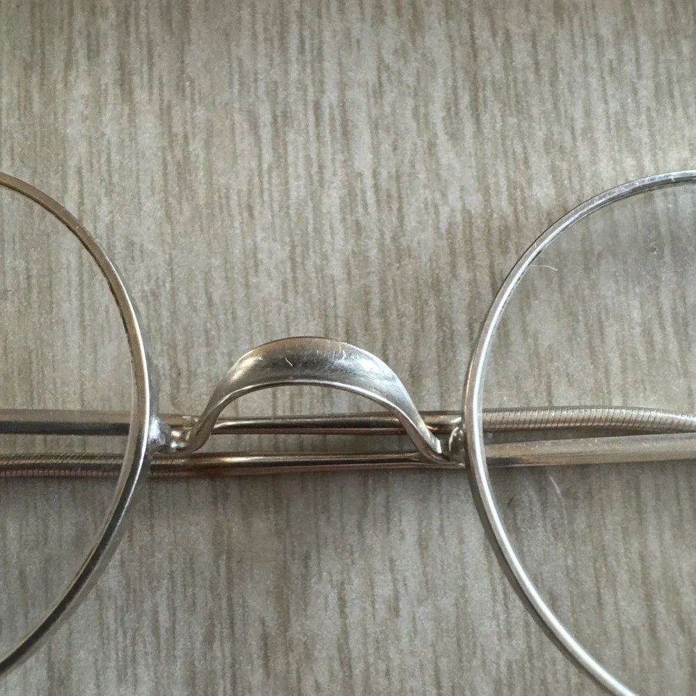 Antique Round Wire Rim Eyeglasses Cable Temple Spectacles Victorian Steampunk